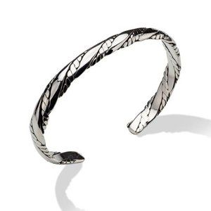 SILVER Flattened Twisted Rope CUFF BRACELET b50035